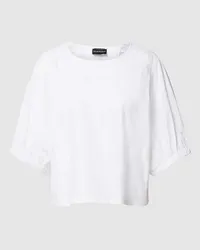 Emporio Armani Cropped Blusenshirt mit 3/4-Arm Weiss