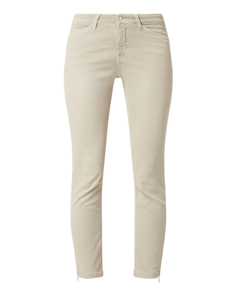 MAC Jeans Cropped Slim Fit Jeans mit Stretch-Anteil Modell 'Dream Chic Beige
