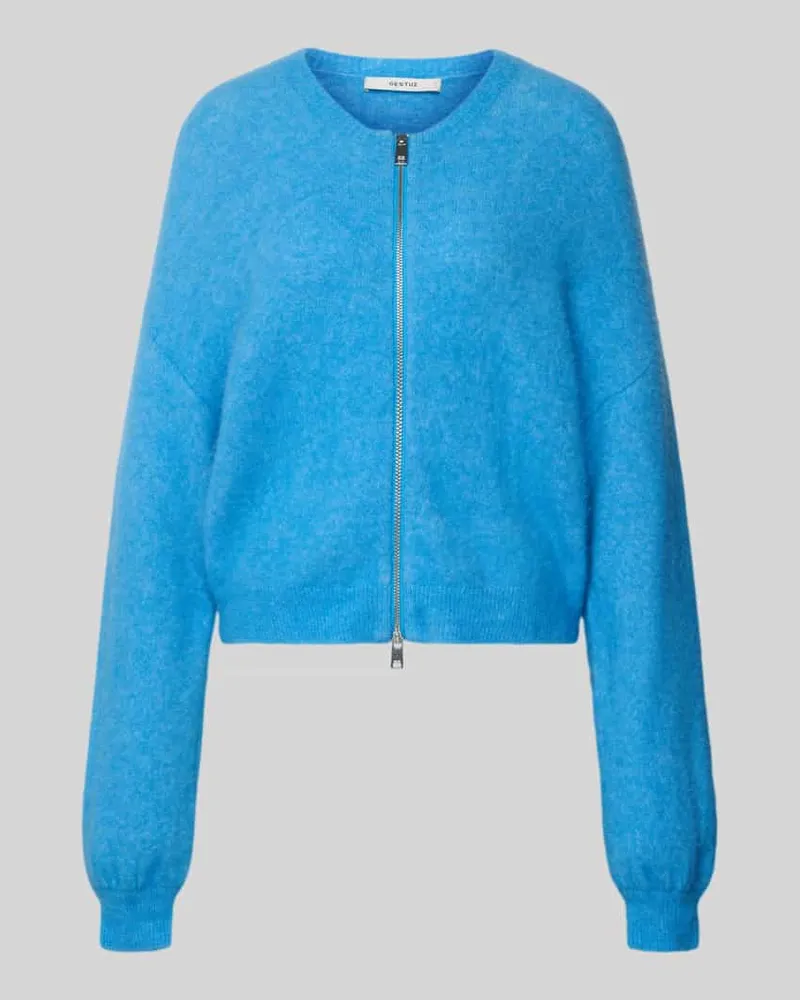 Gestuz Oversized Strickjacke mit Reißverschluss Modell 'sasi Hellblau