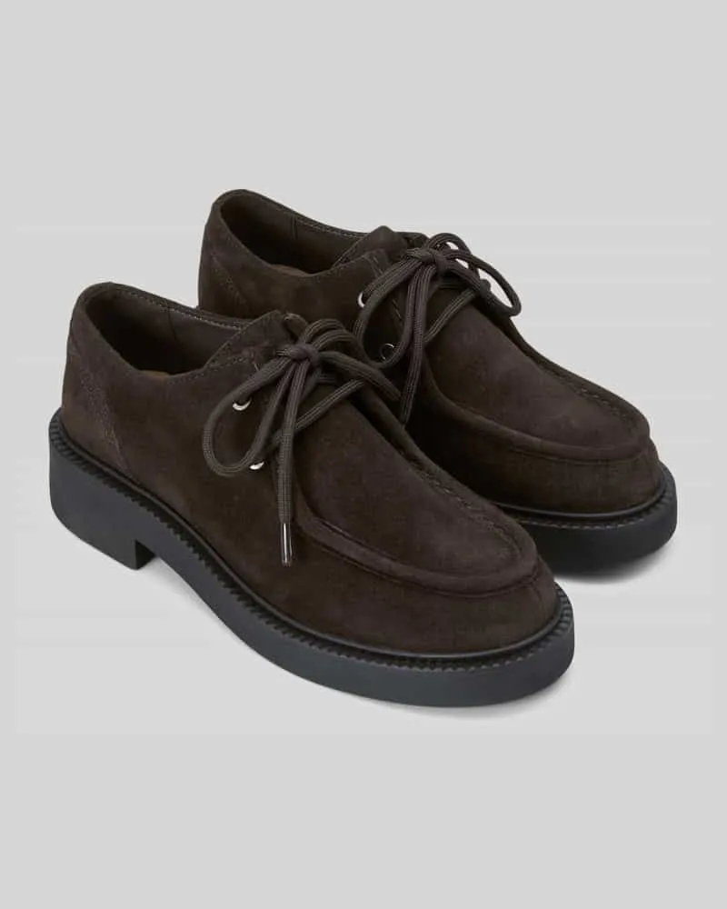 Marc O'Polo Schnürschuhe aus Rindsvelours Modell 'Perla 1 Dunkelbraun
