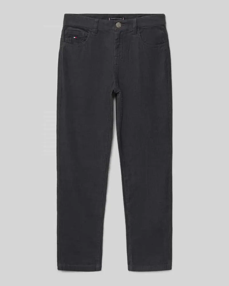 Tommy Hilfiger Straight Fit Cordhose aus reiner Baumwolle Graphit