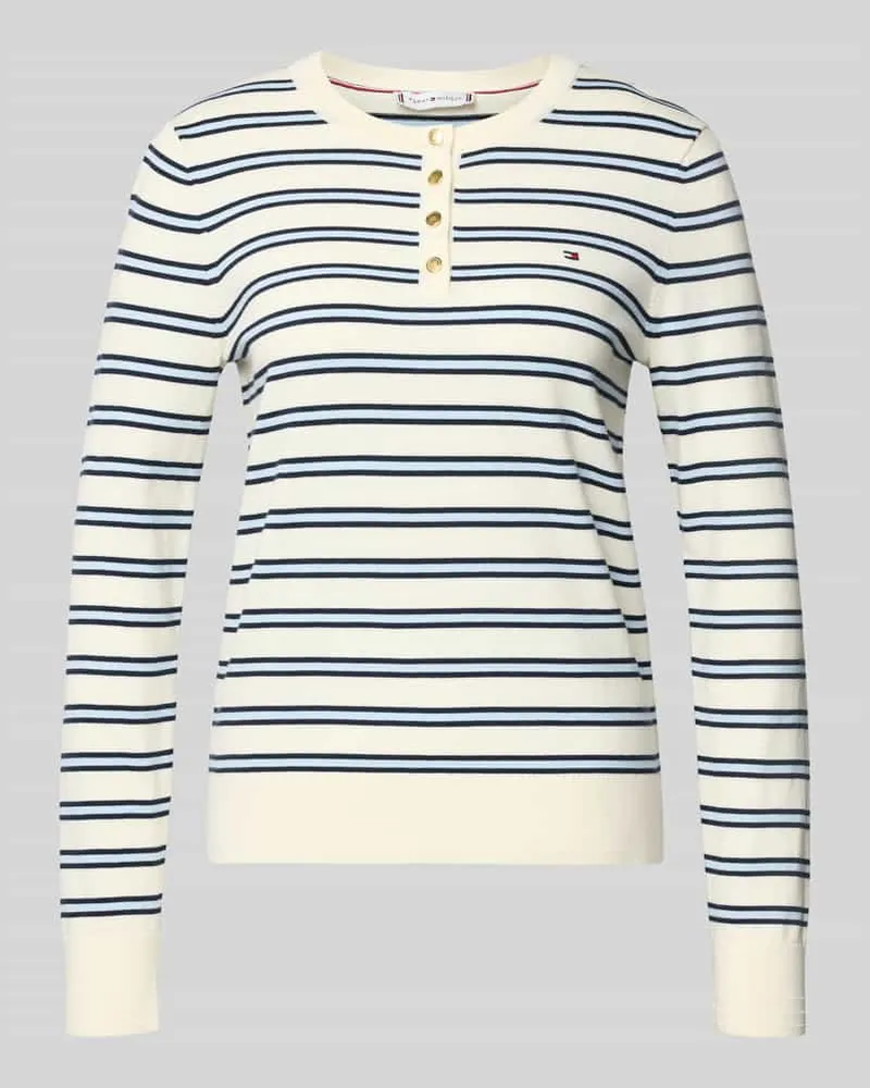 Tommy Hilfiger Regular Fit Langarmshirt aus Baumwoll-Mix Ecru