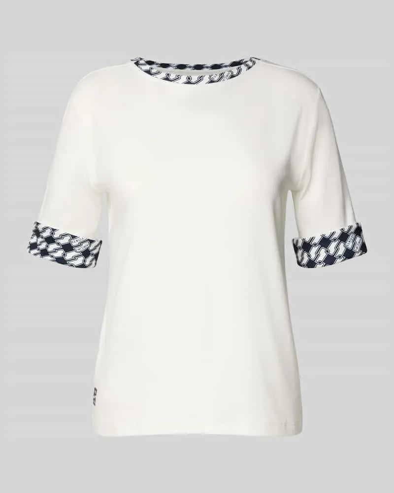 Marc Cain T-Shirt mit Rundhalsausschnitt Offwhite