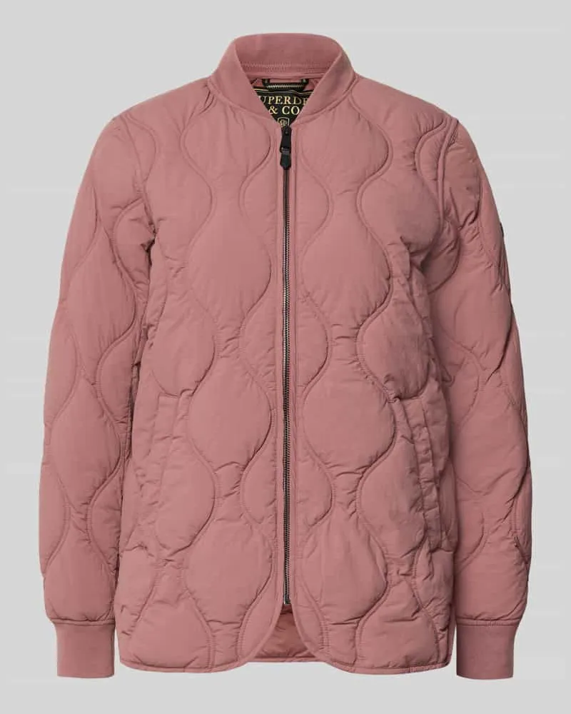 Superdry. Steppjacke mit Stehkragen und Eingrifftaschen Altrosa
