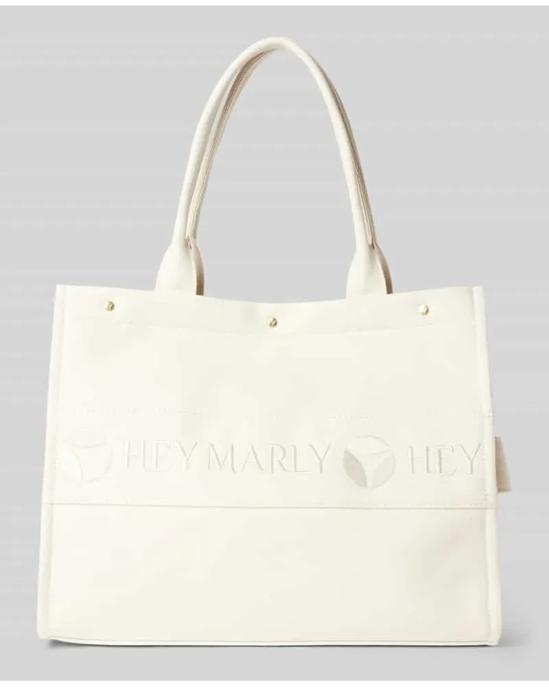 Hey Marly Handtasche mit Label-Stitching Modell 'Signature Bag Ecru