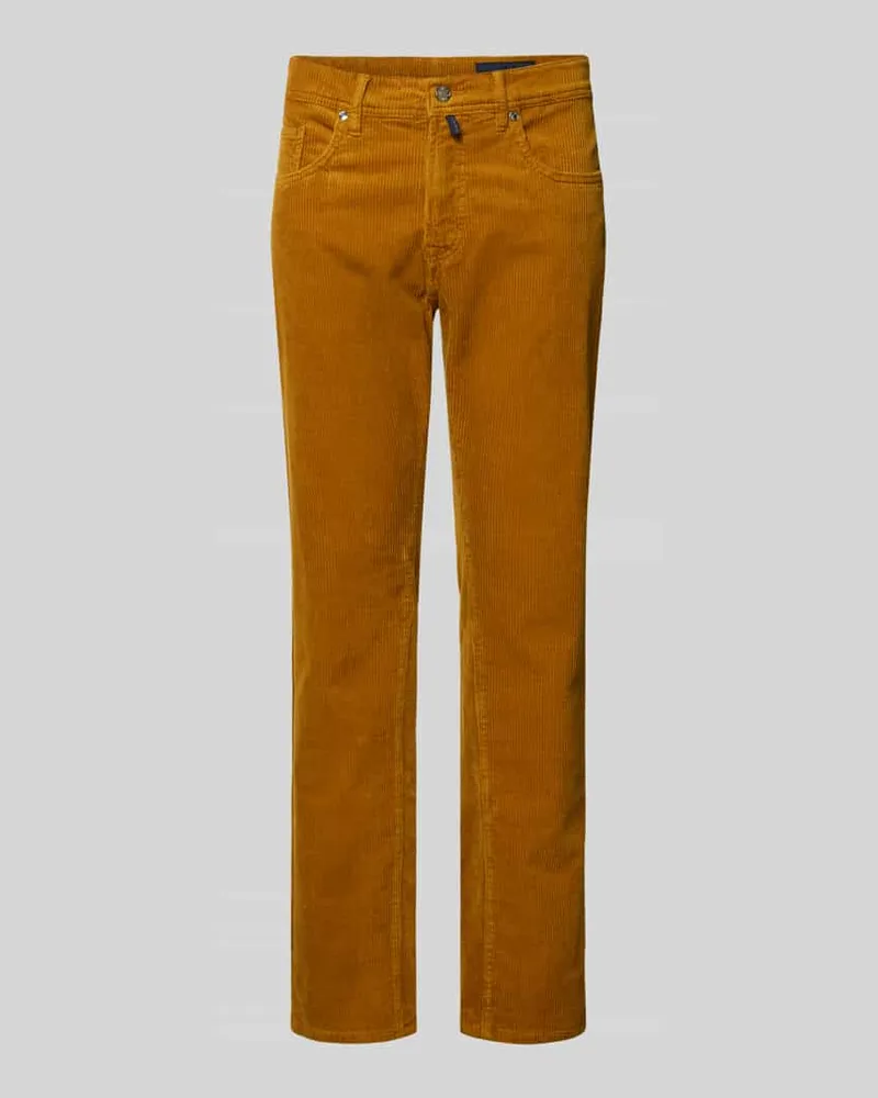 Pierre Cardin Regular Fit Cordhose mit Eingrifftaschen Modell 'Laval Cognac