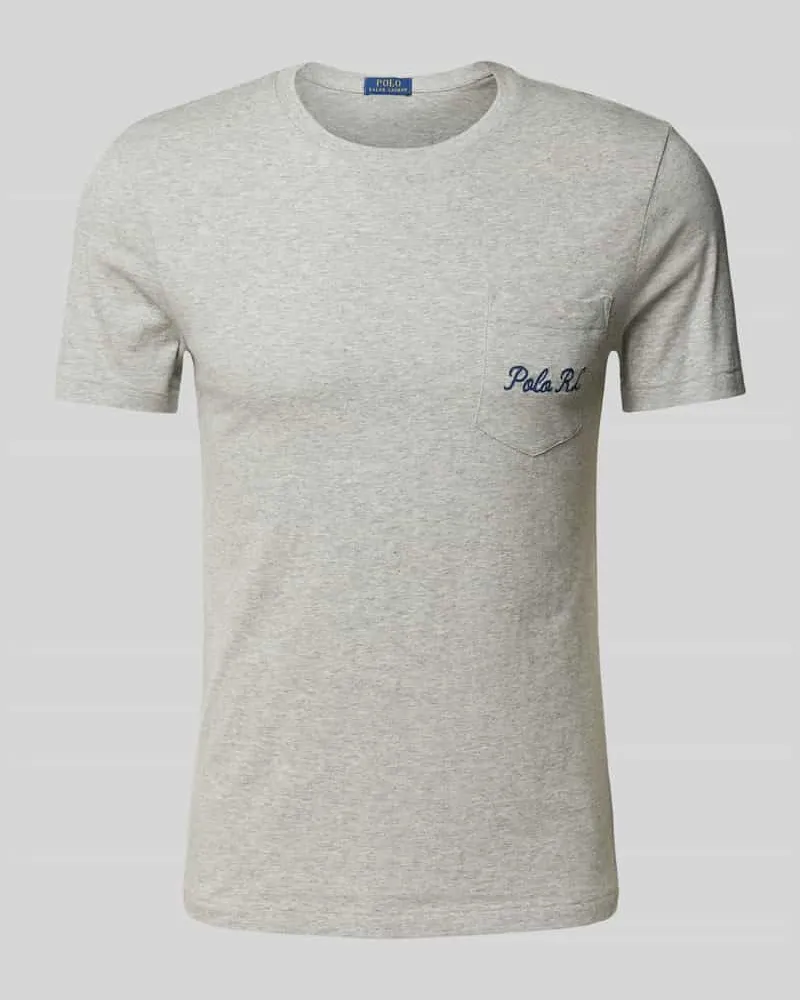 Ralph Lauren T-Shirt mit Brusttasche Hellgrau