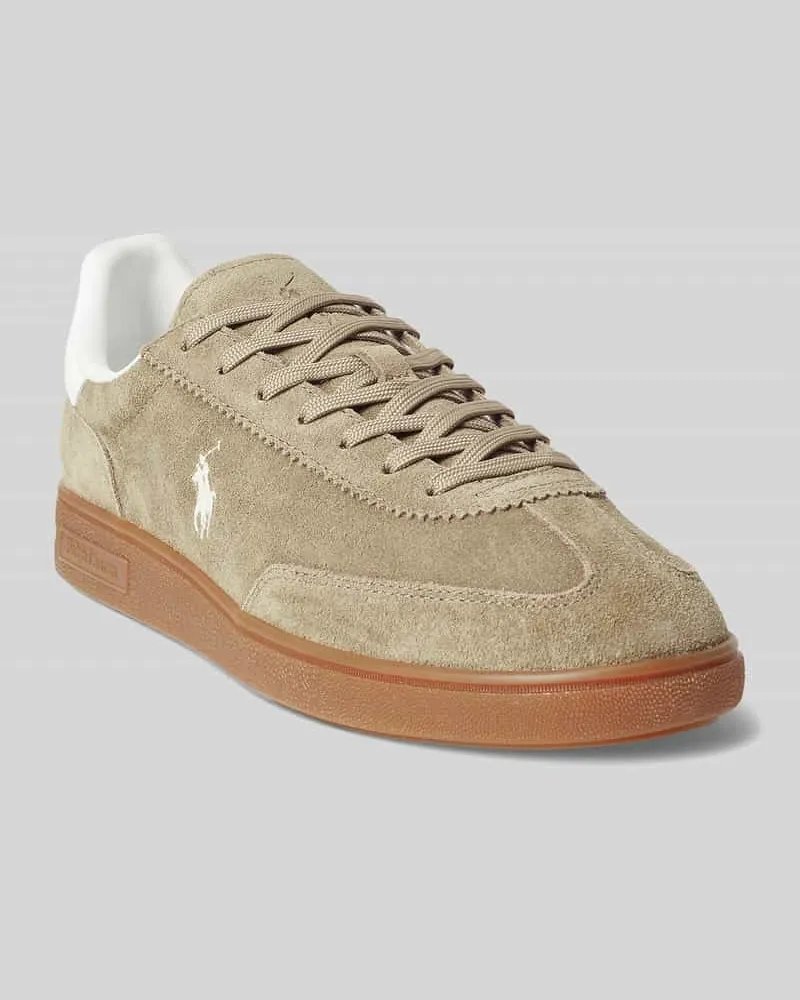 Ralph Lauren Sneaker aus echtem Veloursleder Beige