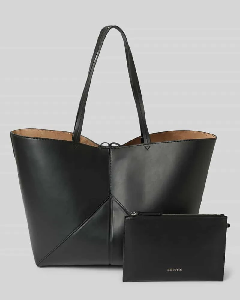 Marc O'Polo Shopper aus einer Lederalternative Black