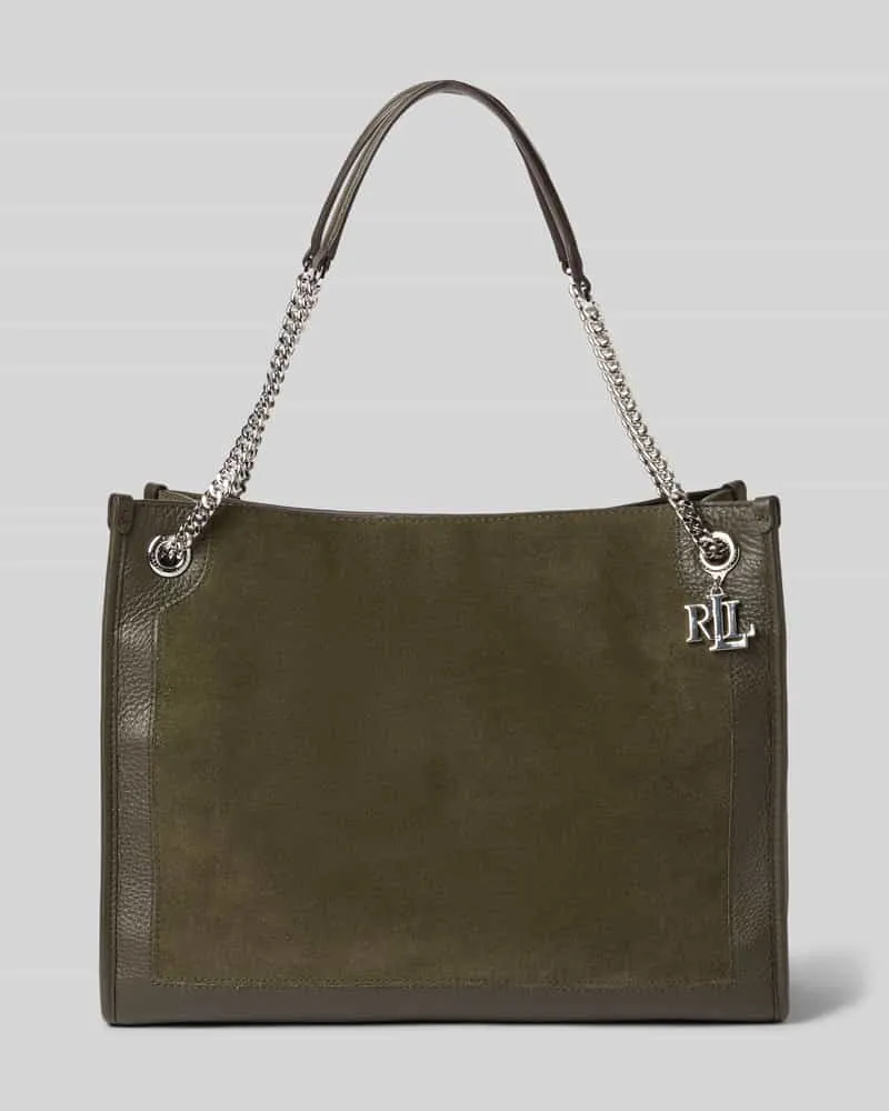 Ralph Lauren Shopper aus Rindsleder mit Label-Applikation Oliv
