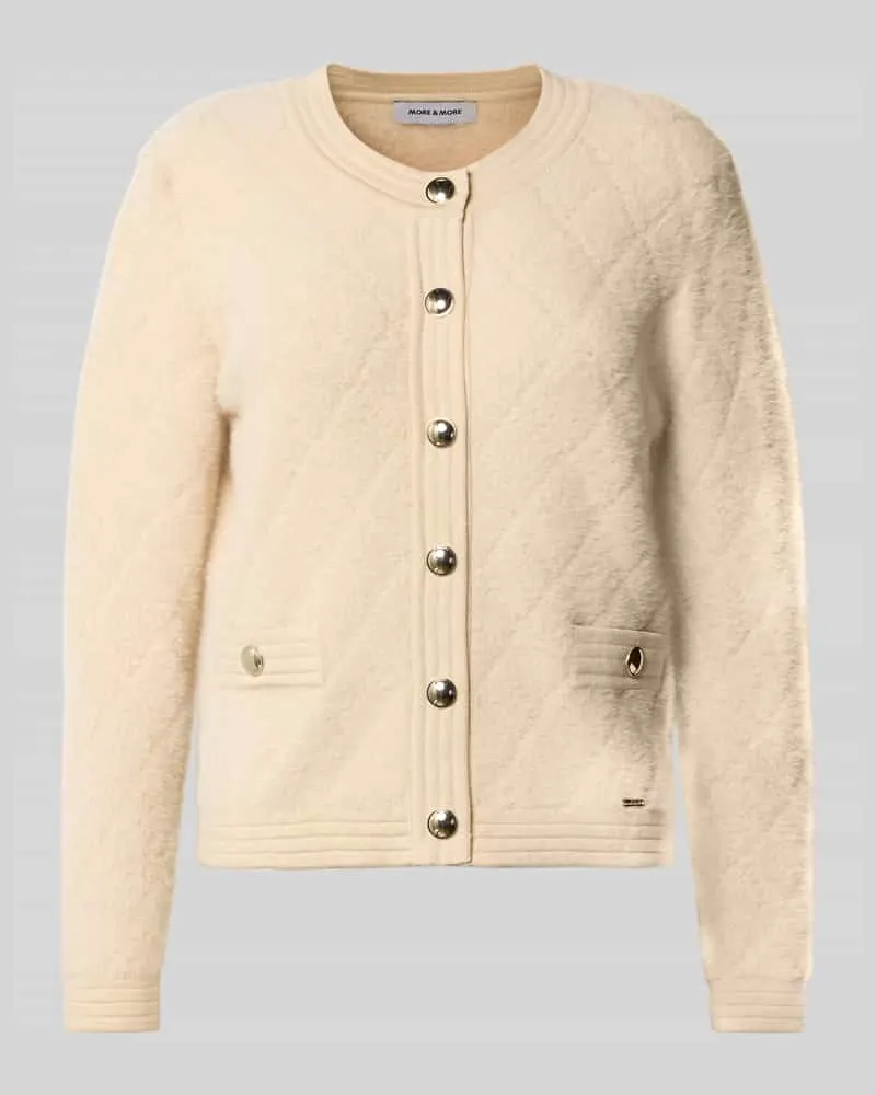 More & More Strickjacke mit Knopfleiste Sand