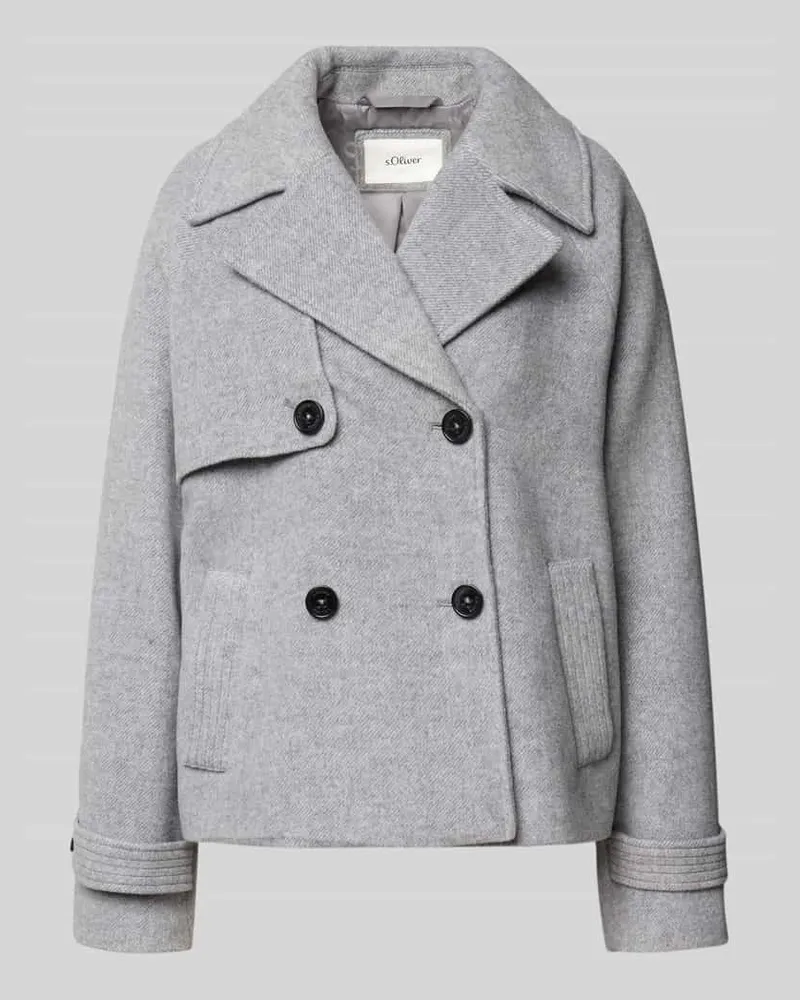 S.Oliver Relaxed Fit Jacke mit Woll-Anteil Hellgrau