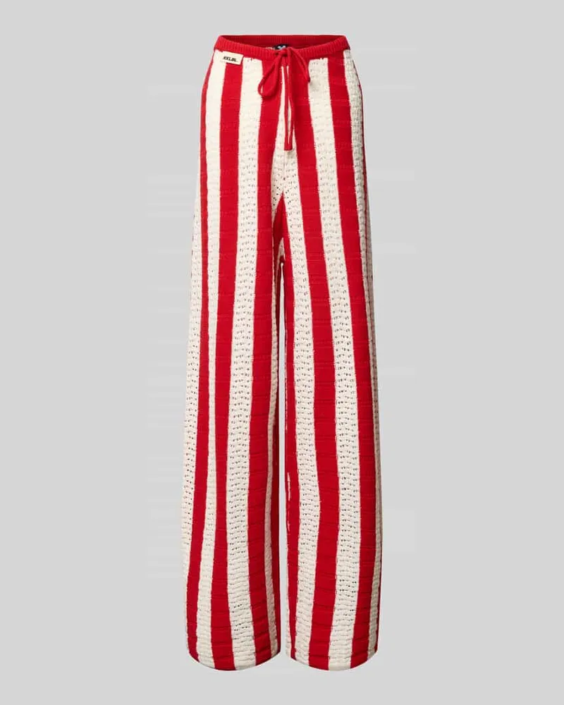 Karo Kauer Strickhose mit Label-Detail und elastischem Bund Rot