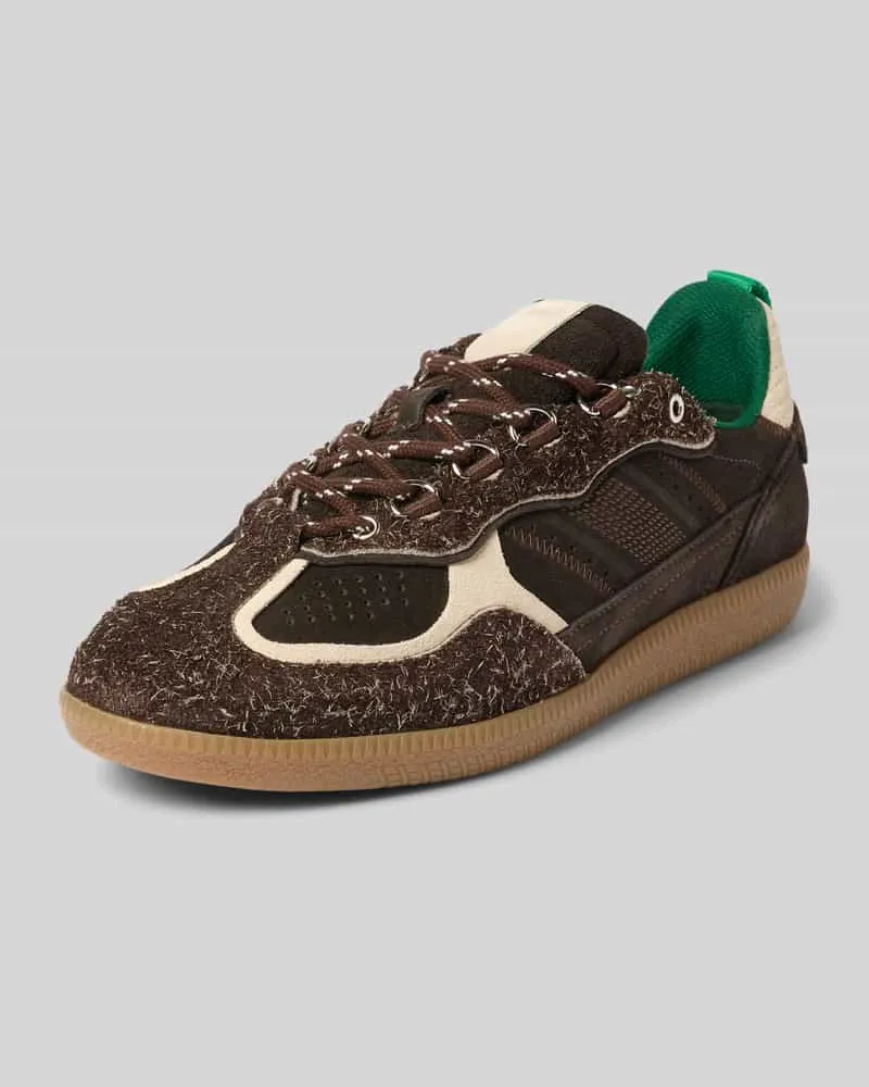 Alohas Sneaker aus echtem Leder mit Kontrastbesatz Dunkelbraun
