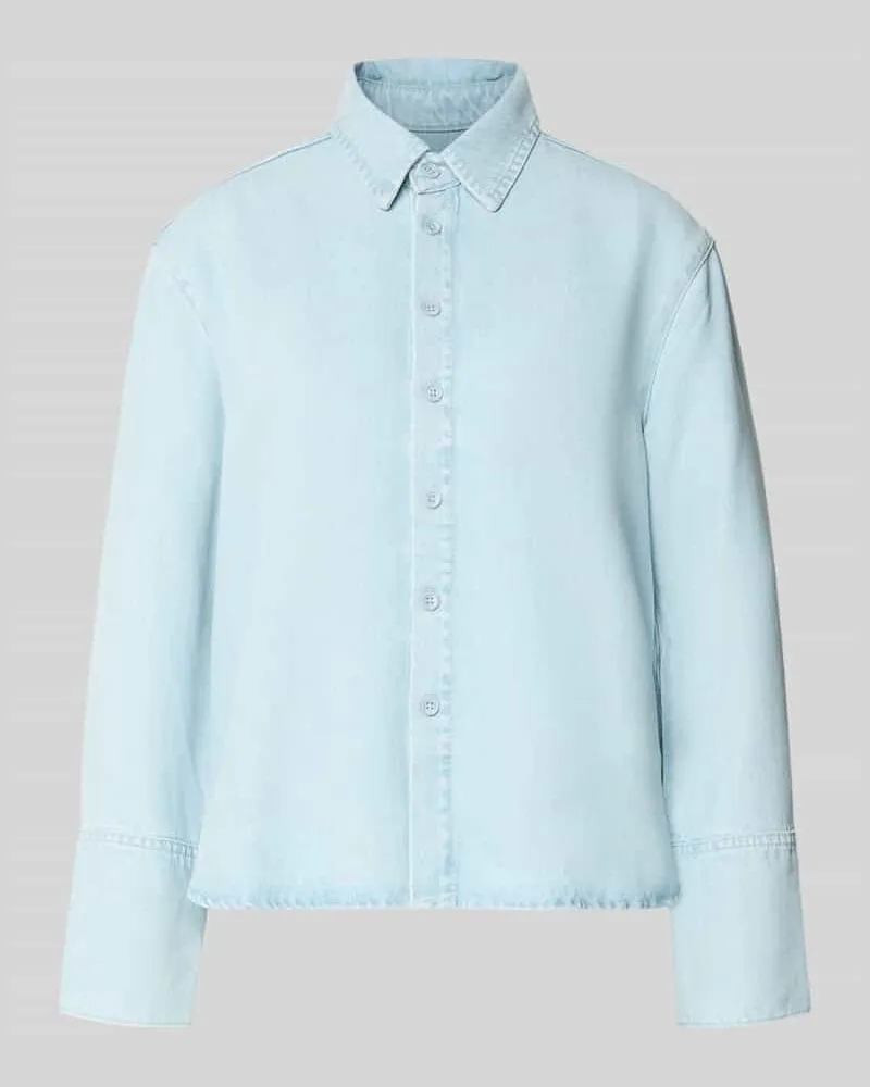 MAC Jeans Relaxed Fit Hemdjacke aus Lyocell in Denim-Optik Hellblau