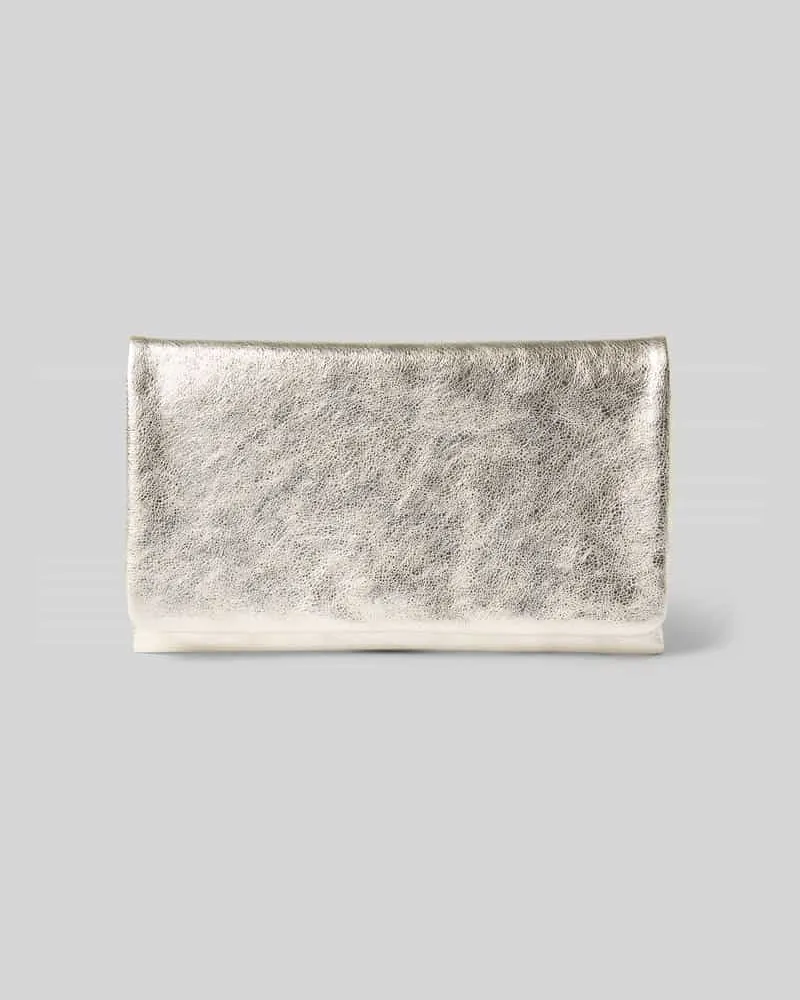Abro Clutch aus echtem Leder mit Strukturmuster Weiss