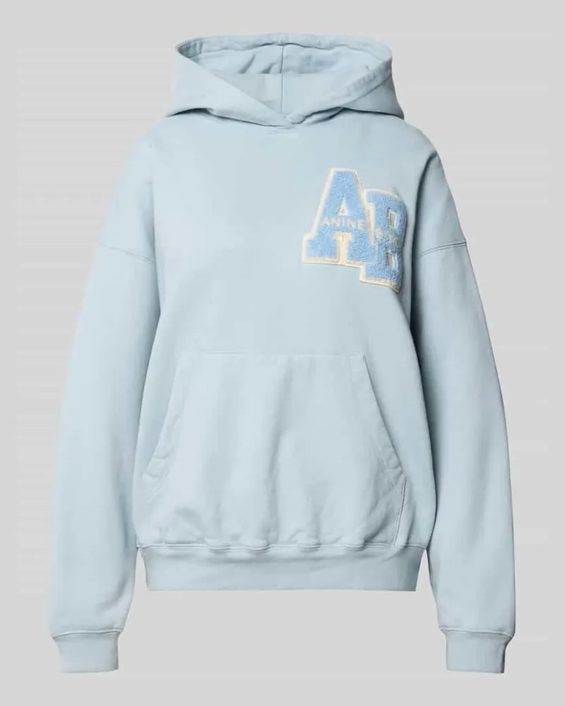 Anine Bing Relaxed Fit Hoodie mit Logo-Detail Hellgrau