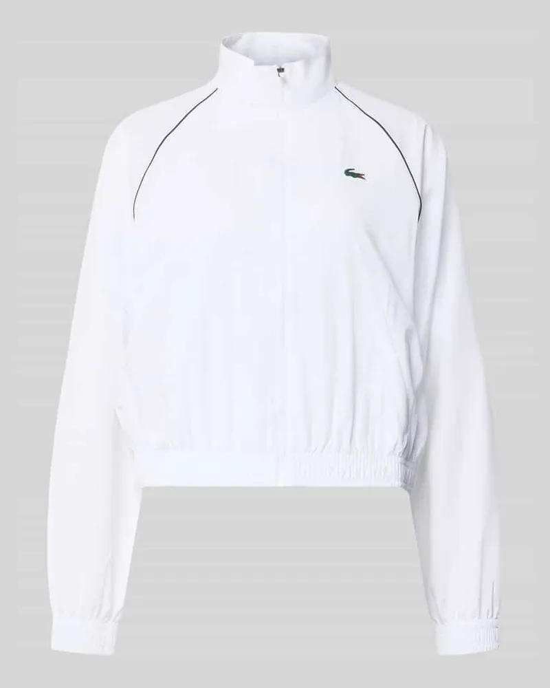Lacoste Relaxed Fit Trainingsjacke mit Logo-Patch Weiss