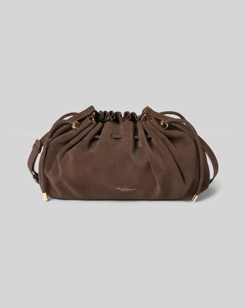 SEIDENFELT Shoulder Bag aus Leder-Optik Modell 'Rena Dunkelbraun