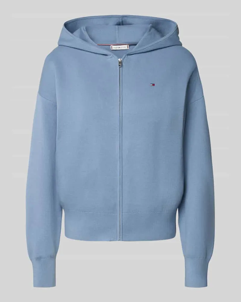Tommy Hilfiger Regular Fit Cardigan aus Baumwoll-Mix Hellblau