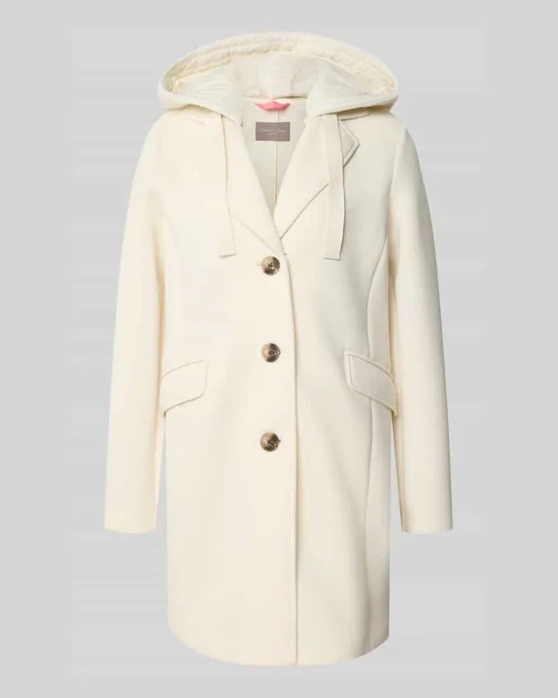 Christian Berg Mantel mit Kapuze und Pattentaschen Offwhite