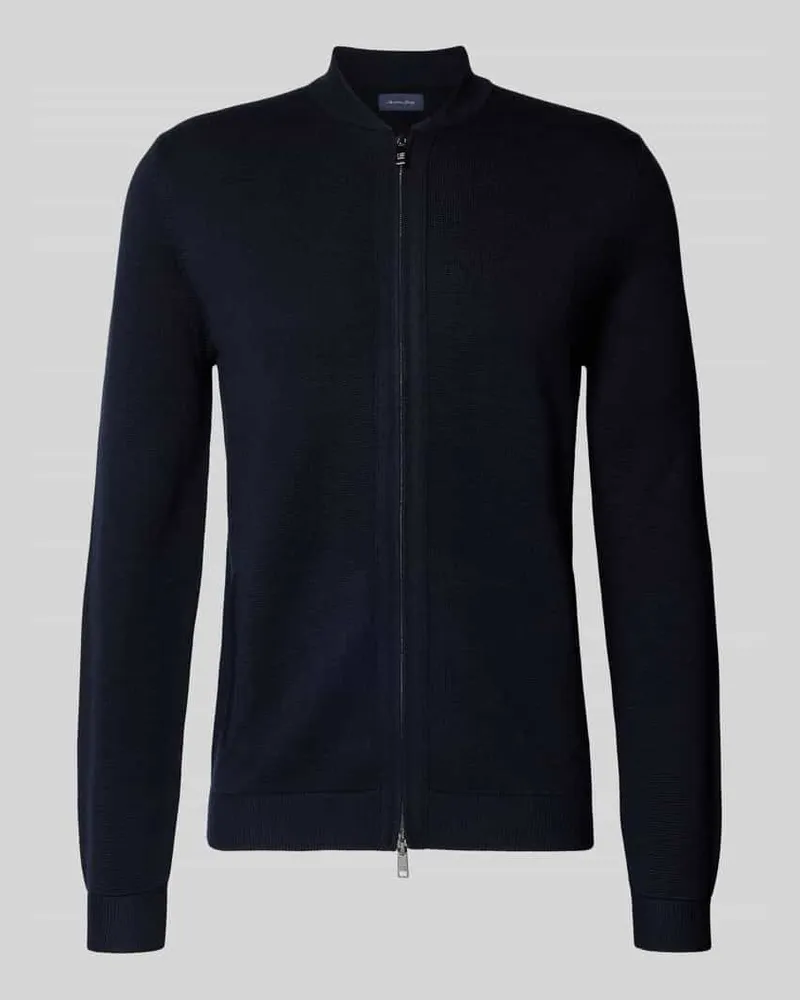 Christian Berg Slim Fit Strickjacke mit Stehkragen Marine