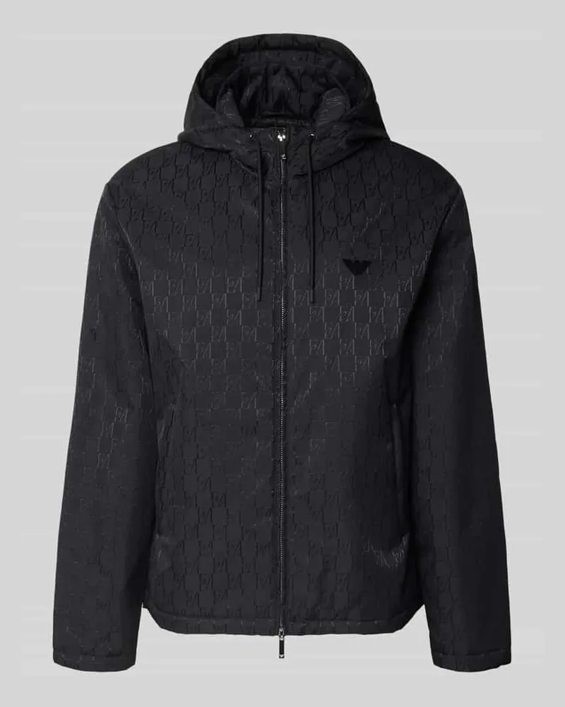 Emporio Armani Regular Fit Jacke mit Allover-Logo-Print Black