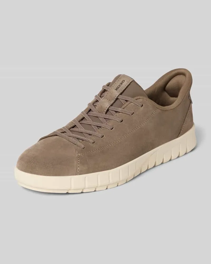 Geox Ledersneaker mit Label-Detail Modell 'FLEXTRIDE PLUS Taupe