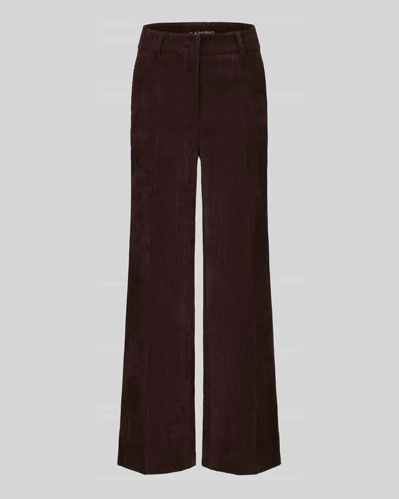 Cambio Regular Fit Cordhose mit angedeuteten Taschen Modell 'AMELIE Schoko