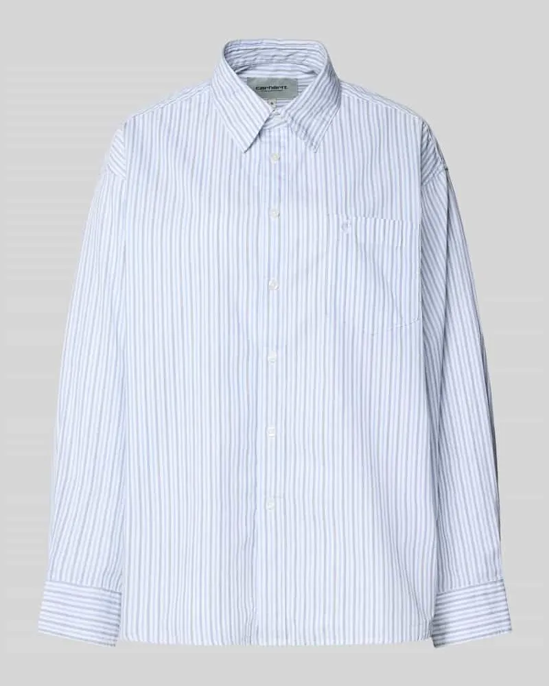 Carhartt WIP Relaxed Fit Bluse mit Label-Stitching Modell 'Keene Hellblau