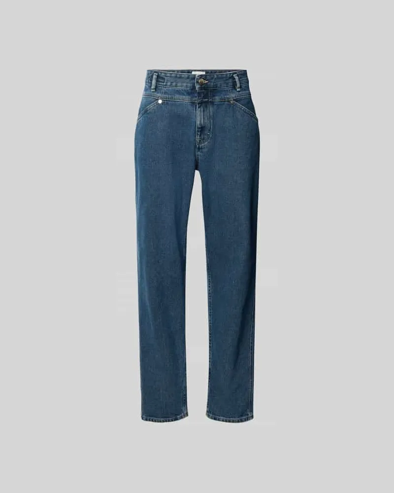 Closed Straight Fit Jeans mit Ziernähten Blau