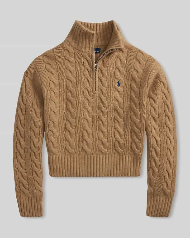 Ralph Lauren Regular Fit Troyer aus Woll-Mix Camel