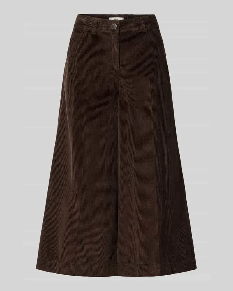 Brax Weite Hose aus reiner Baumwolle Modell 'MELLI S Dunkelbraun