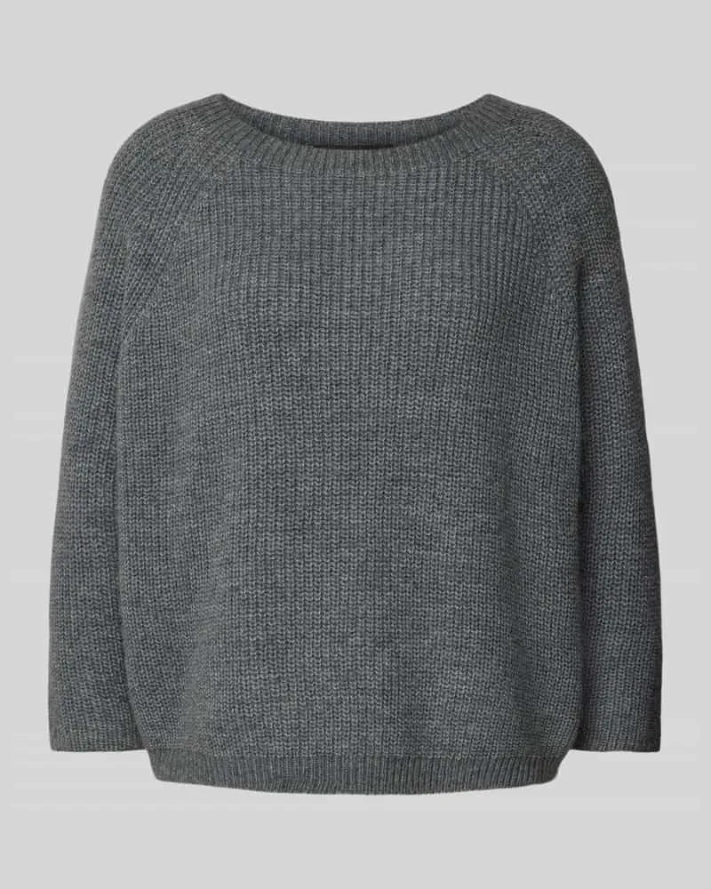 Max Mara Strickpullover mit Rundhalsausschnitt Modell 'XENO Mittelgrau