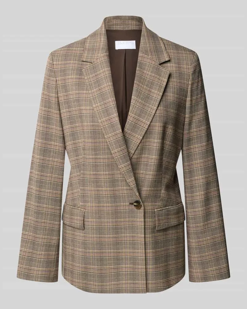 JAKE*S Regular Fit Kurzblazer aus Viskose-Mix Schoko