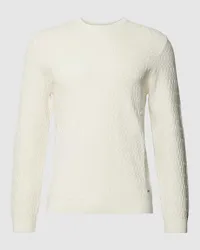 JOOP! Strickpullover mit Strukturmuster Modell 'Fabion Offwhite