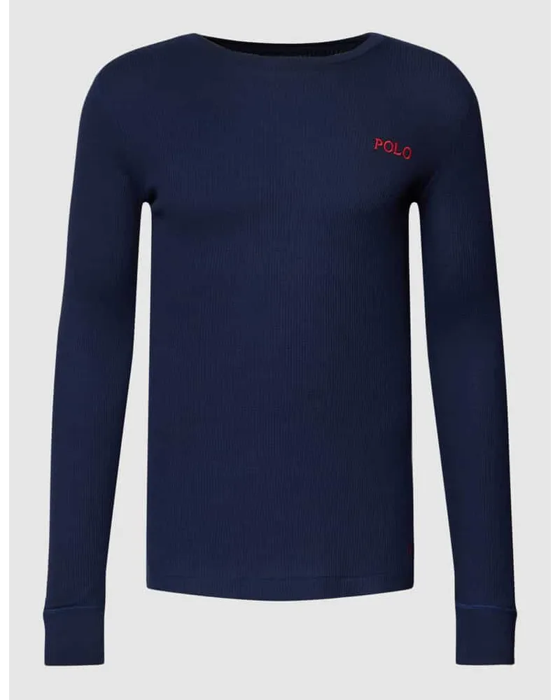 Ralph Lauren Longsleeve mit Strukturmuster Modell 'WAFFLE Marine