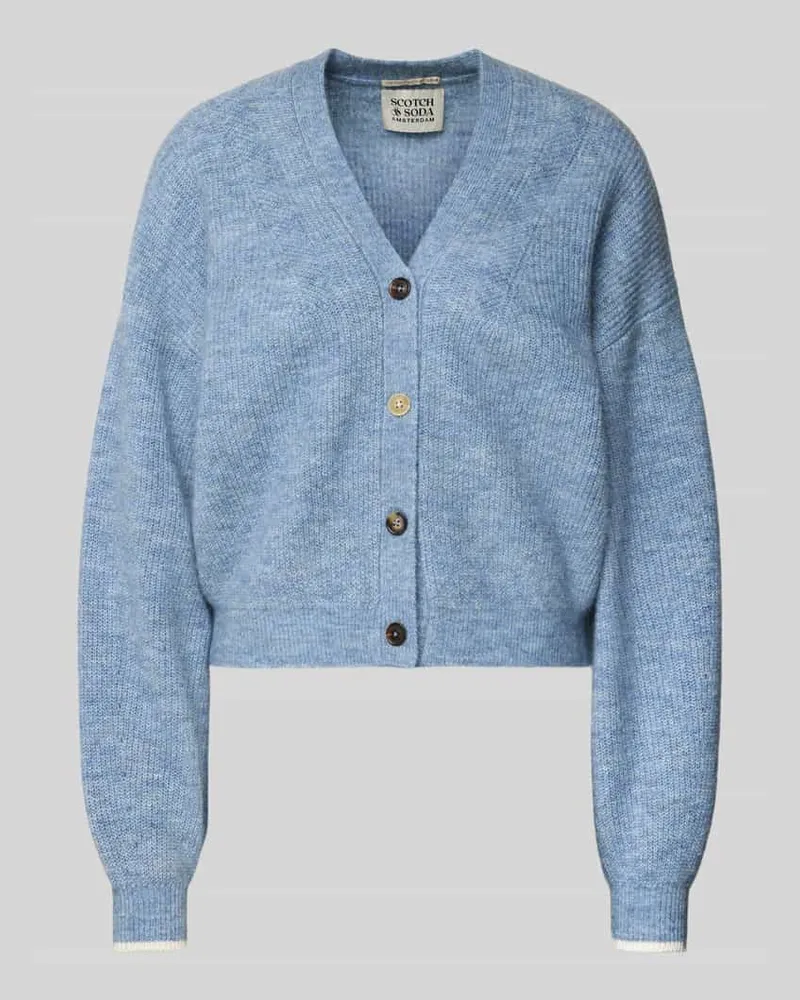 Scotch&Soda Oversized Strickjacke mit Knopfleiste Hellblau