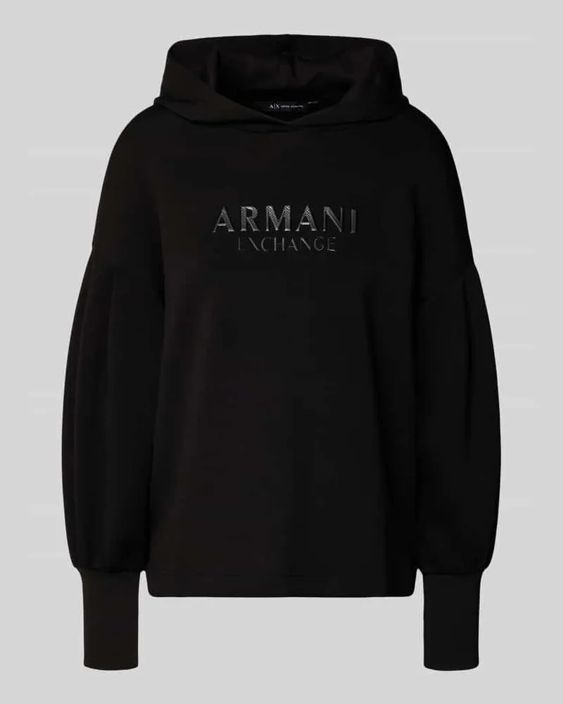 Armani Exchange Oversized Hoodie mit Kapuze Black