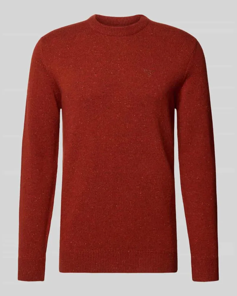 Barbour Pullover aus Woll-Seide-Mix mit Rundhalsausschnitt Modell 'TISBURY Rot
