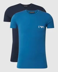 Emporio Armani T-Shirt mit Label-Print im 2er-Pack Blau