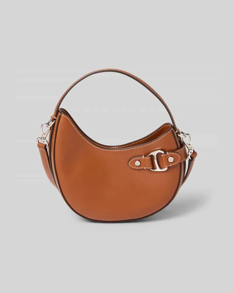 Ralph Lauren Handtasche aus Rindsleder mit Tragehenkel und Schulterriemen Cognac