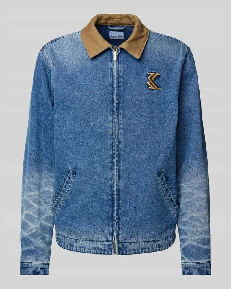 Karl Kani Jeansjacke mit Logo-Stitching Jeansblau