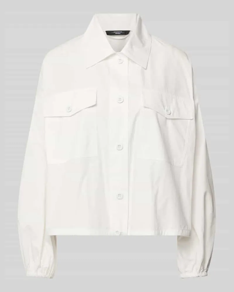 Max Mara Loose Fit Blouson aus reiner Baumwolle Modell 'ORIGANO Weiss