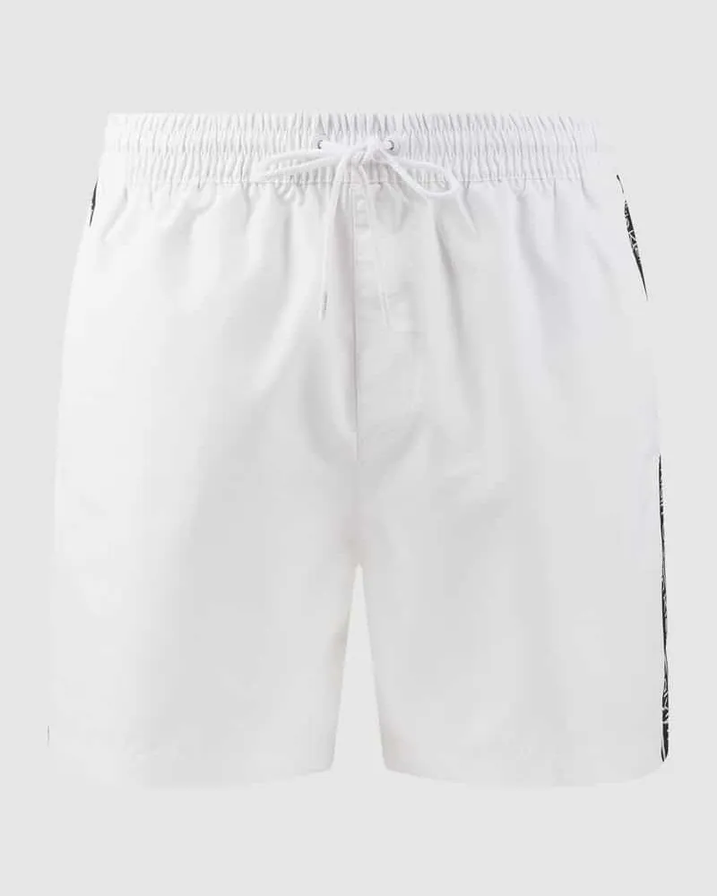 Calvin Klein Badehose mit Logo-Streifen Weiss