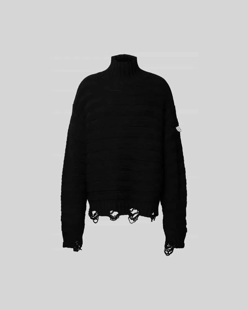 Maison Margiela Relaxed Fit Pullover aus Schurwoll-Mix Black