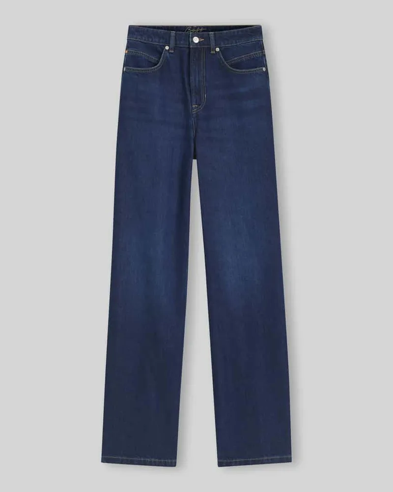 HUGO BOSS Wide & Loose Fit Jeans aus Baumwoll-Lyocell-Mix Modell 'MARLENE Dunkelblau