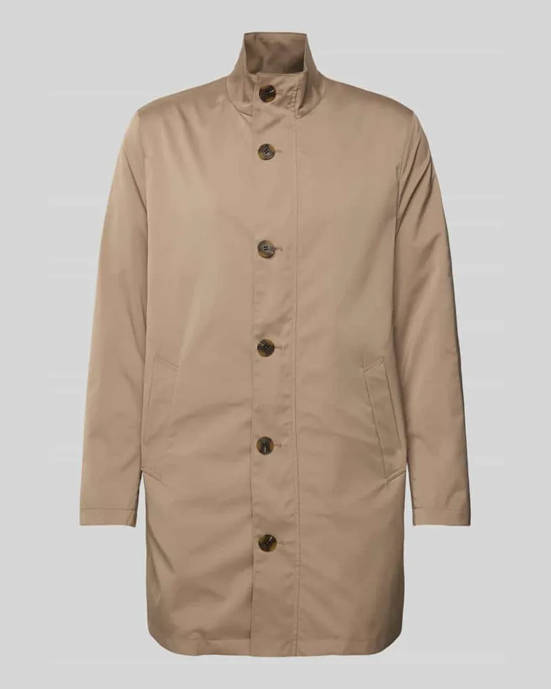 Roy Robson Mantel mit Stehkragen Beige