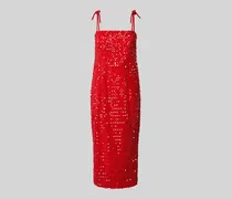 Knielanges Kleid mit Pailletten und Schnürung