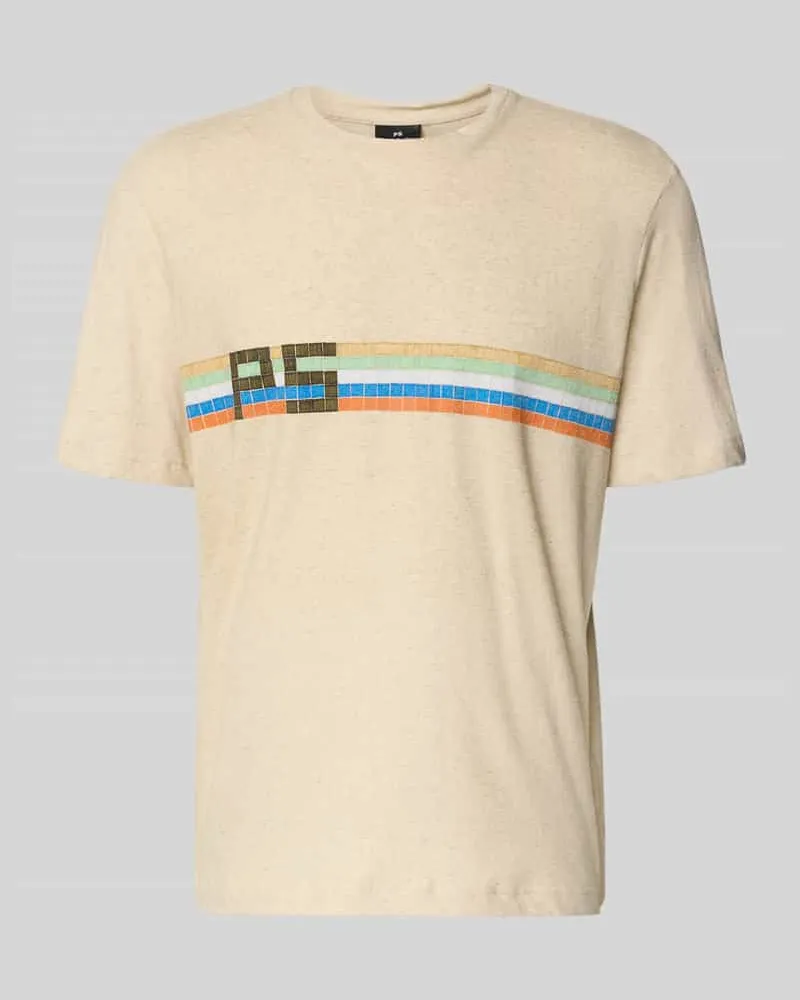 Paul Smith Regular Fit T-Shirt mit Leinen-Anteil Offwhite